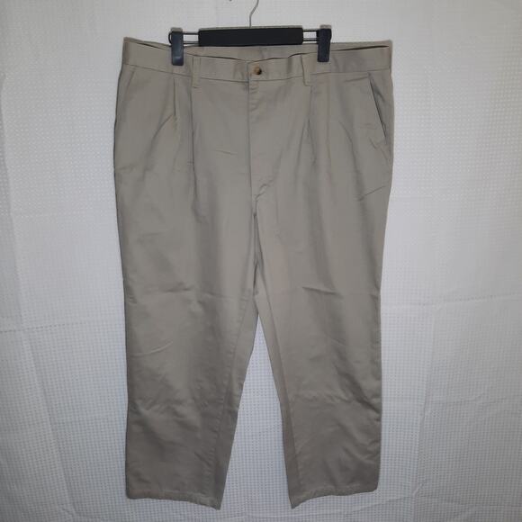 Wrangler 42x30 Pants Men’s Khaki Cotton Twill Work Casual USA Fabric Mexico - Picture 1 of 6